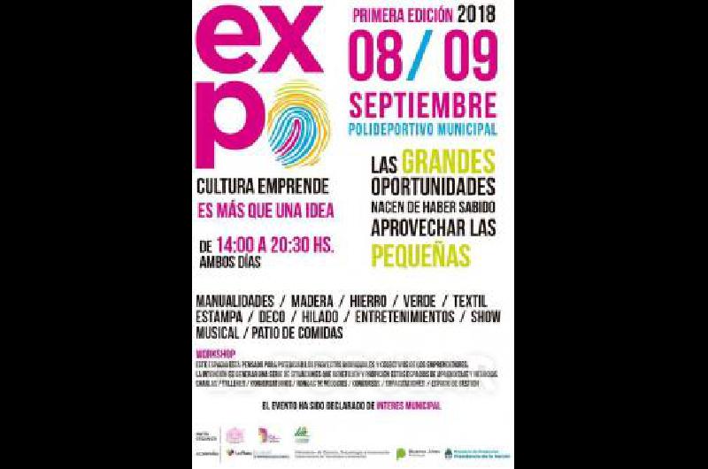 El fin de semana se llevará a cabo en el Polideportivo de La Madrid la primera edición de "Expo Cultura Emprende".