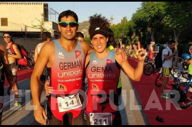 Germán DÃaz tercero en el triatlón de Blanca.