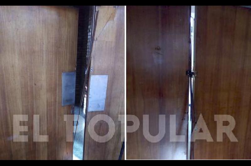 Ingresaron por la puerta del gimnasio, a la que le ocasionaron diversos daños.