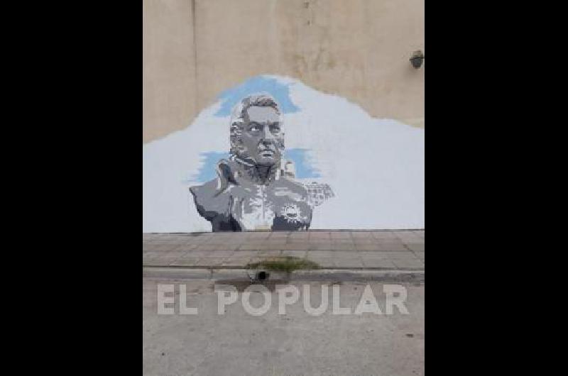 Mural al Libertador en Sierras Bayas
