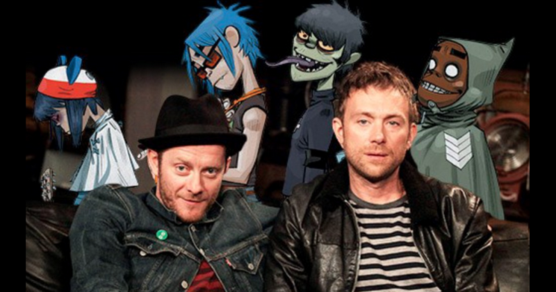Gorillaz, una banda virtual con cuatro personajes animados. En los conciertos utilizan hologramas de los personajes.