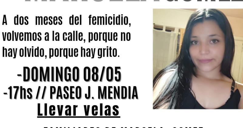 A dos meses del femicidio de Marcela este domingo habrá una marcha