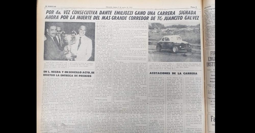 El Popular del 4 de marzo de 1963, con la cobertura del fallecimiento de Juan Gálvez.
