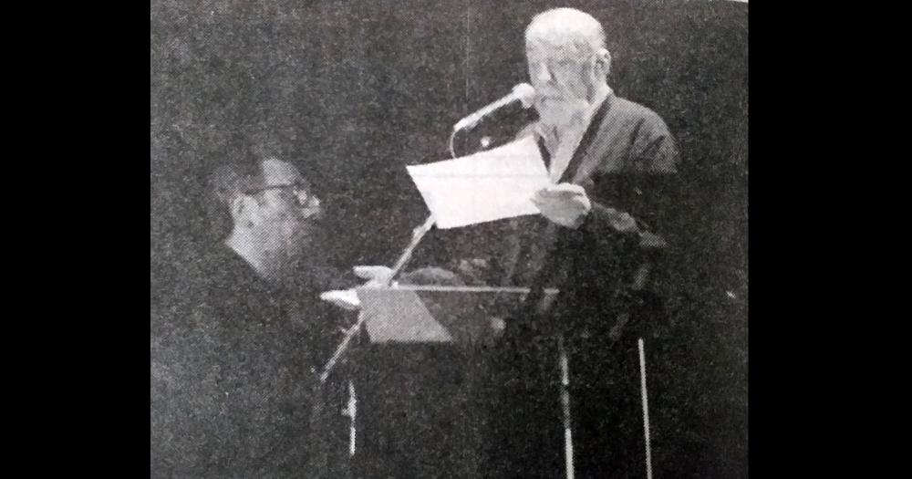 1998. Por el 99 aniversario del diario El Popular, en el Teatro Municipal se reponía la obra folklórica “La Pampa Verde” (en la foto, Oscar Alem y Hamlet Lima Quintana).