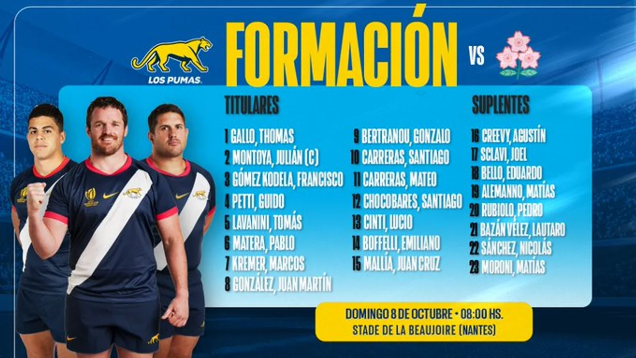 LOS PUMAS, CON EQUIPO CONFIRMADO PARA BUSCAR LA CLASIFICACIÓN ANTE JAPÓN