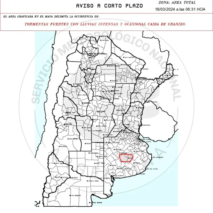 18/3/24 - Lluvia en Olavarría, el informe completo.