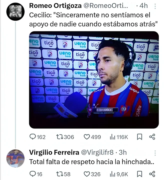 Exjugador insignia de Cerro Porteño critica a Cecilio Domínguez por comentarios sobre la hinchada