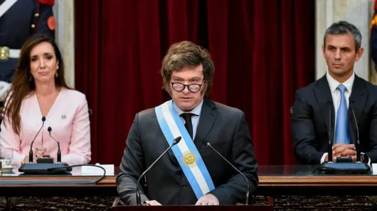 Milei cuando anuncio la convocatoria al Pacto de Mayo en marzo.
