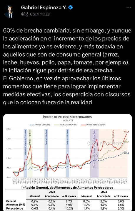 Análisis Económico de José Gabriel Espinoza: Brecha cambiaria y desafíos inflacionarios.