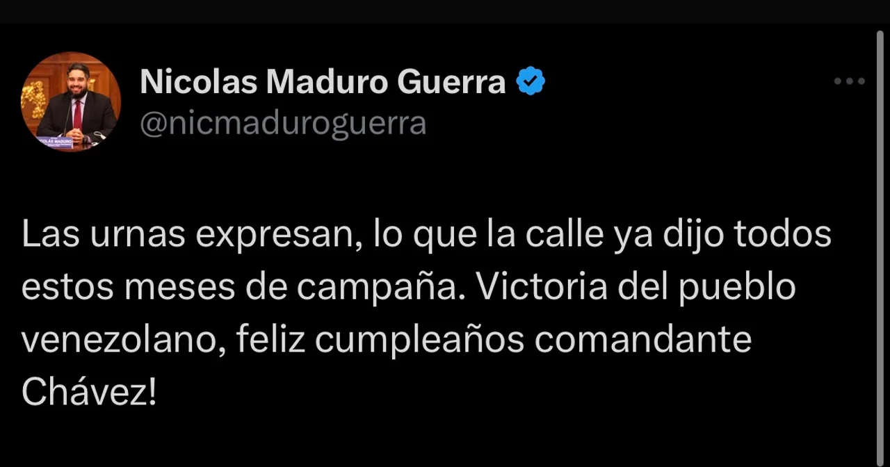 El hijo de Maduro celebra un “triunfo venezolano”