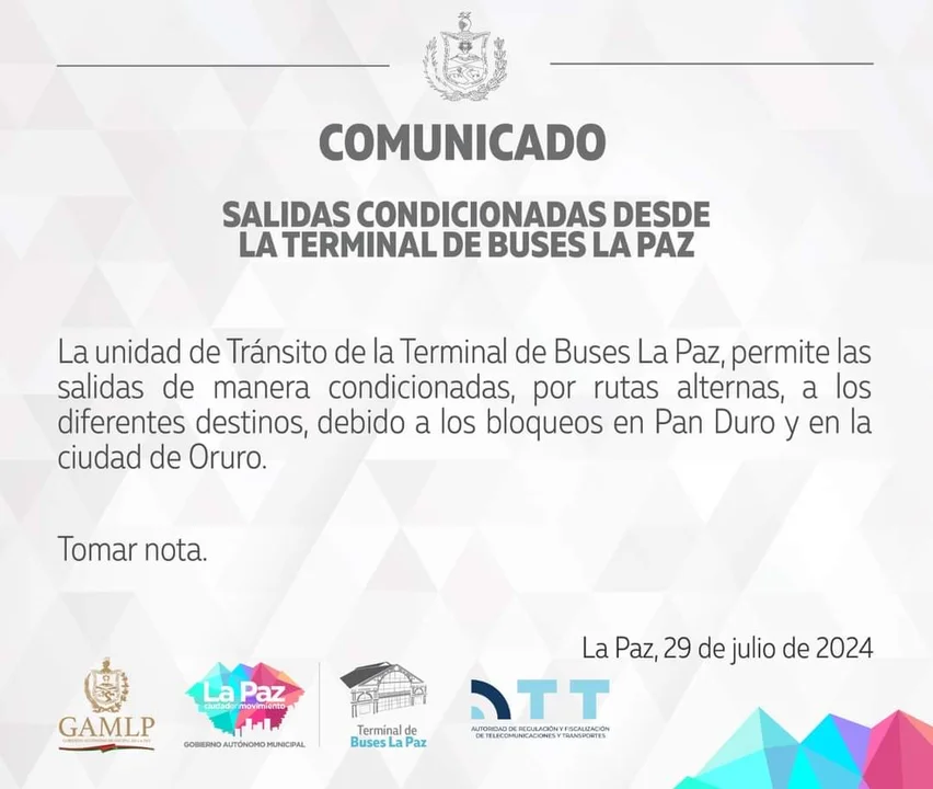 Comunicado terminal de La Paz
