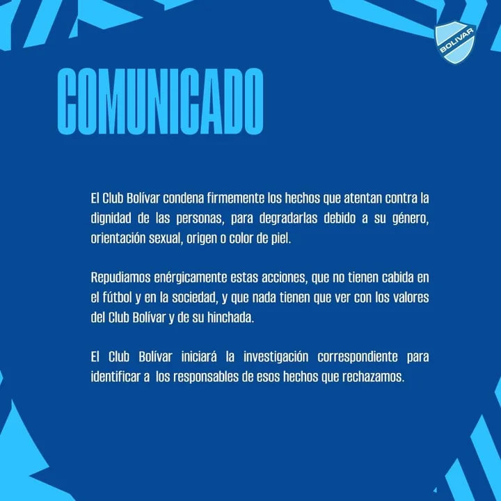 Comunicado Club Bolivar