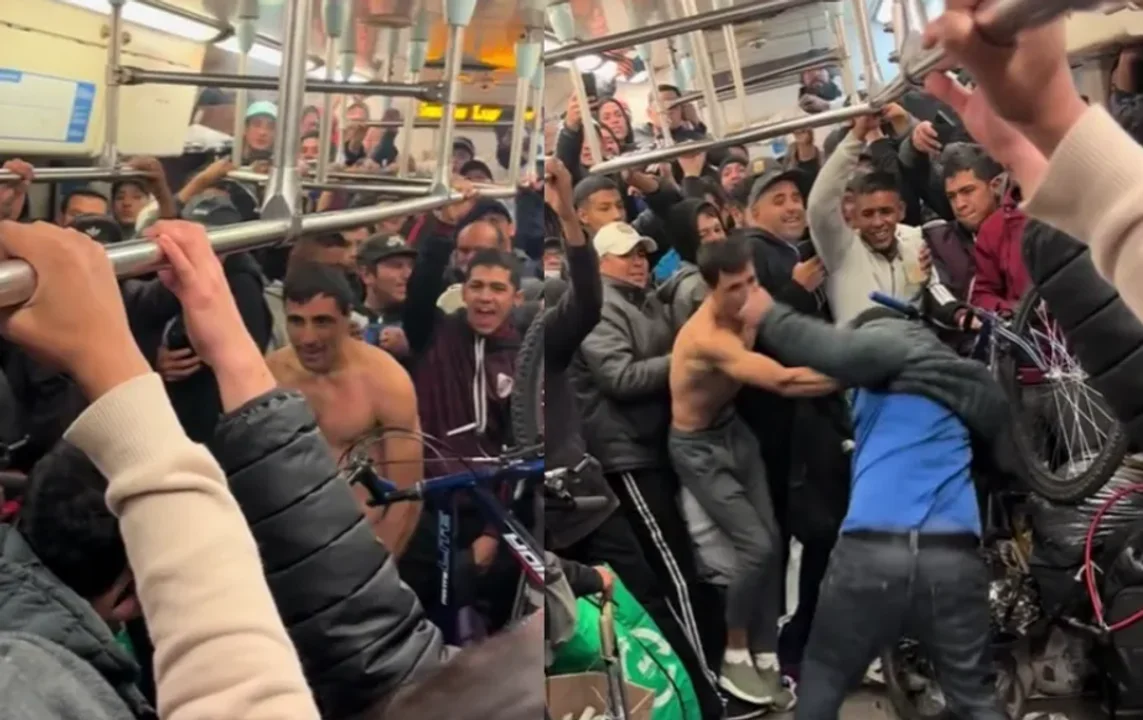 2 pasajeros se tomaron a trompadas mientras viajaba en el tren San Martin.