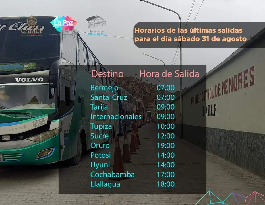 Horarios de últimas salidas de buses por el Día del Peatón