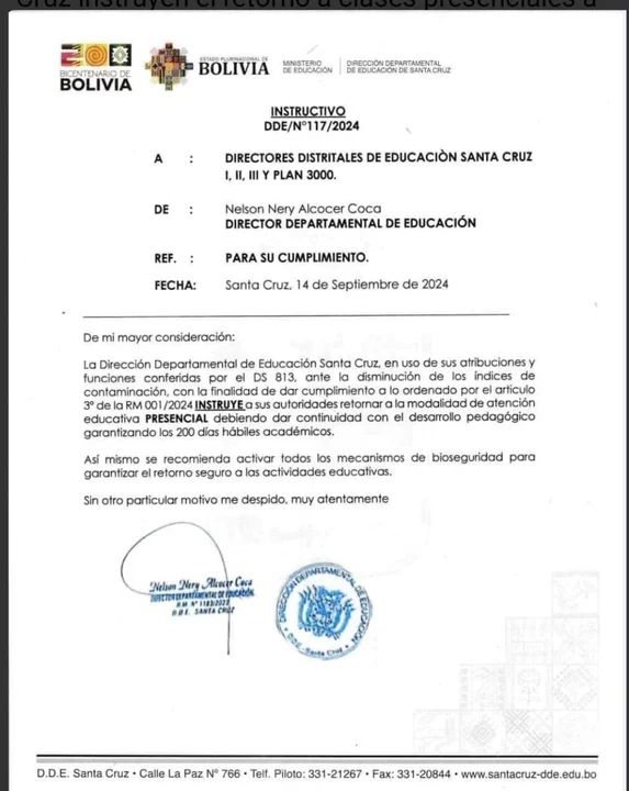 Ministerio de Educación instruye retorno a clases presenciales y refuerza medidas de bioseguridad