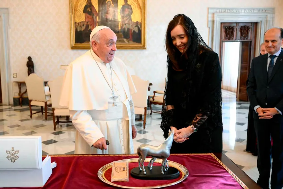 El papa Francisco se reunió con Victoria Villarruel