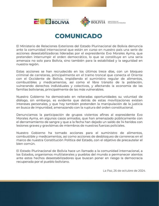 Comunicado Cancilleria 