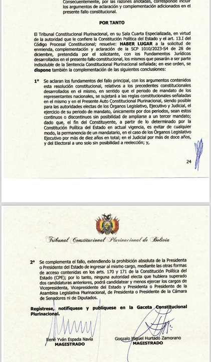 TCP ratifica impedimento para tercer mandato de Evo Morales y otros líderes políticos