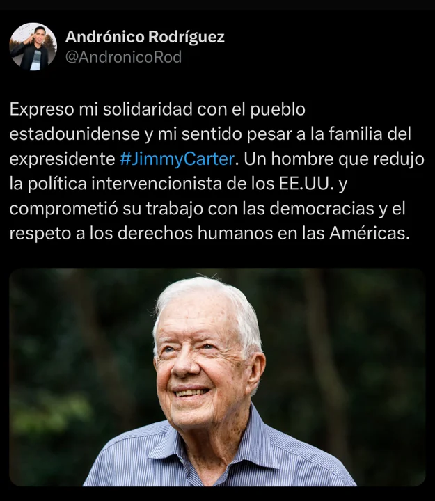 Políticos bolivianos destacan el legado de Jimmy Carter tras su fallecimiento