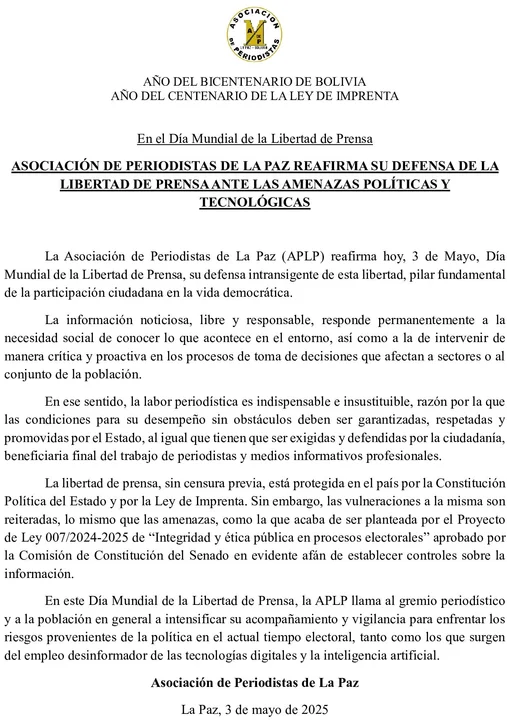 Comunicado APLP