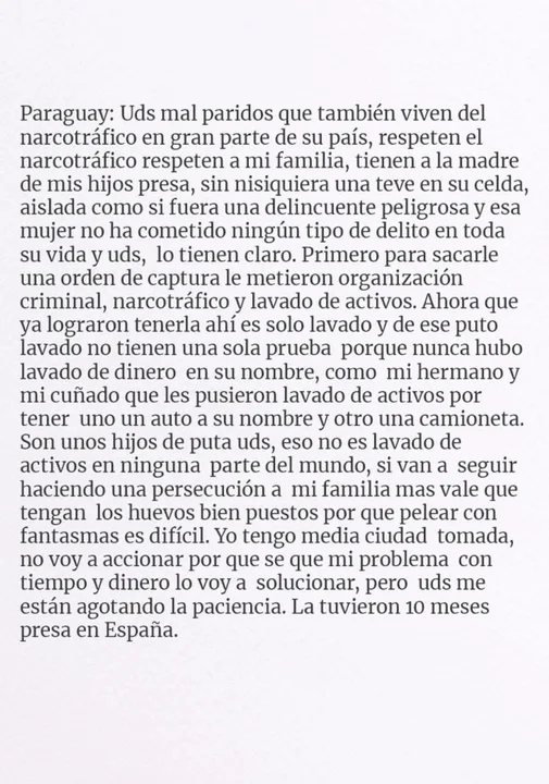 Marset reaparece desde la clandestinidad y lanza duras acusaciones contra autoridades de Bolivia, Paraguay y EE.UU.