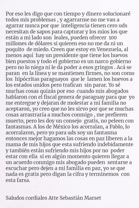Marset reaparece desde la clandestinidad y lanza duras acusaciones contra autoridades de Bolivia, Paraguay y EE.UU.
